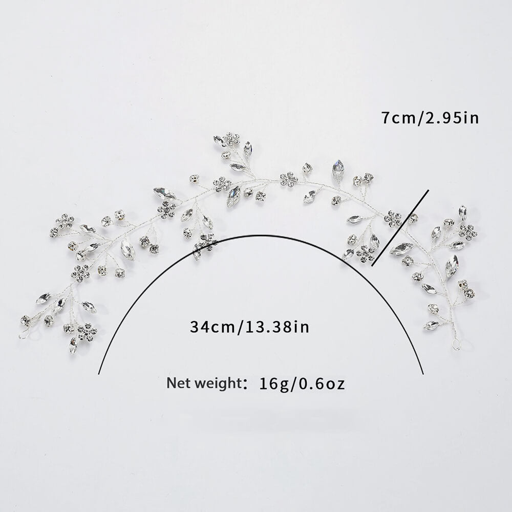 Wedding Hair Accessories Silver Rhinestone Bridal Headband for Women and Girls