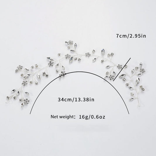 Wedding Hair Accessories Silver Rhinestone Bridal Headband for Women and Girls